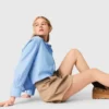 Short en coton plissé Short en coton plissé