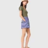 Short en coton rayé brodé Short en coton rayé brodé