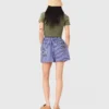 Short en coton rayé brodé Short en coton rayé brodé