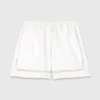 Short en lin mélangé brodé Short en lin mélangé brodé