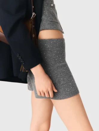 Short en maille avec strass