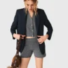 Short en maille avec strass Short en maille avec strass
