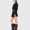 Short en tweed avec ceinture contrastée