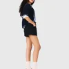 Short en tweed avec détails en denim