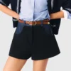 Short en tweed avec détails en denim