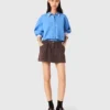 Short en tweed avec taille élastiquée