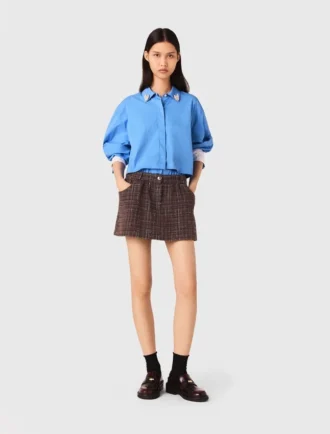 Short en tweed avec taille élastiquée Short en tweed avec taille élastiquée
