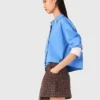 Short en tweed avec taille élastiquée