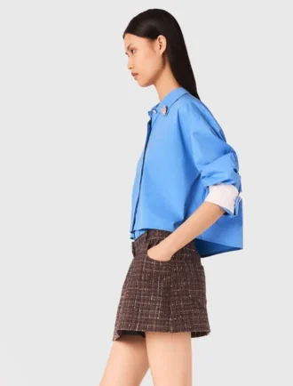 Short en tweed avec taille élastiquée Short en tweed avec taille élastiquée