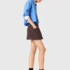 Short en tweed avec taille élastiquée