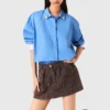 Short en tweed avec taille élastiquée