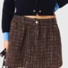 Short en tweed avec taille élastiquée