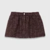 Short en tweed avec taille élastiquée
