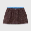 Short en tweed avec taille élastiquée