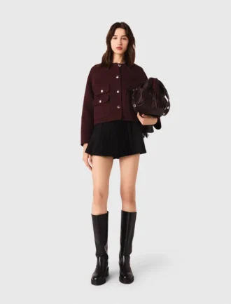 Short plissé coupe droite