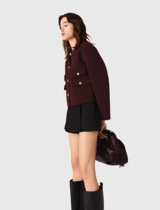 Short plissé coupe droite
