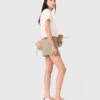 Short superposé en mélange de lin