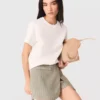 Short superposé en mélange de lin