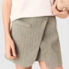 Short superposé en mélange de lin
