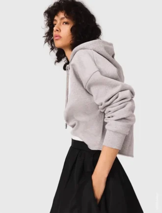 Sweat-shirt court avec logo brodé