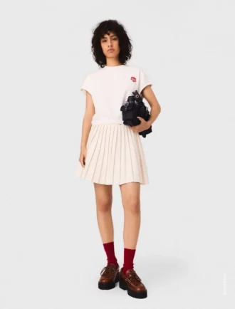 Sweat-shirt court en molleton brodé