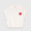 Sweat-shirt court en molleton brodé
