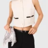 Top sans manches en tweed lurex Top sans manches en tweed lurex