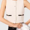 Top sans manches en tweed lurex Top sans manches en tweed lurex
