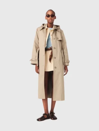 Trench-coat à capuche amovible