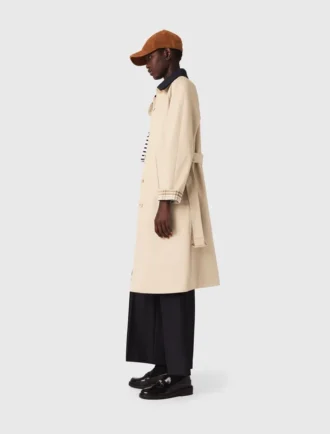 Trench-coat à manches et col contrastés