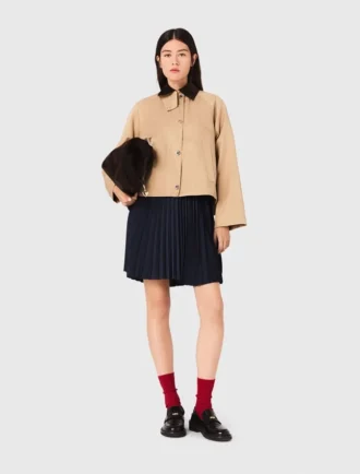 Veste avec col contrasté amovible