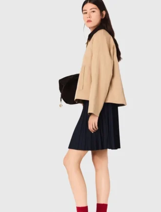 Veste avec col contrasté amovible