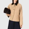Veste avec col contrasté amovible
