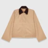 Veste avec col contrasté amovible