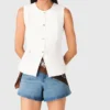 Veste brodée en mélange de lin Veste brodée en mélange de lin