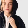 Veste coupe-vent à capuche avec strass