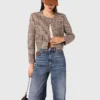 Veste courte à carreaux