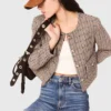 Veste courte à carreaux