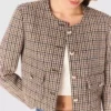 Veste courte à carreaux
