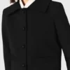 Veste courte à col en fourrure amovible Veste courte à col en fourrure amovible