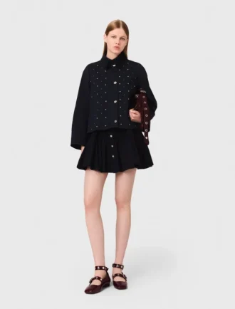 Veste courte à col en velours