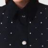 Veste courte à col en velours