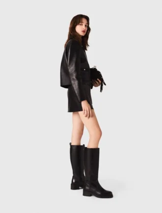 Veste courte en cuir