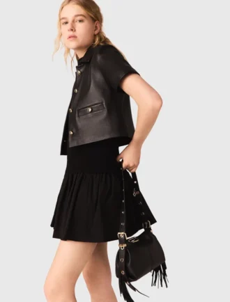 Veste courte en cuir