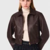 Veste courte en cuir vintage Veste courte en cuir vintage