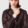 Veste courte en cuir vintage Veste courte en cuir vintage
