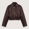 Veste courte en cuir vintage Veste courte en cuir vintage