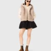 Veste courte en fausse fourrure