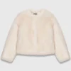 Veste courte en fausse fourrure