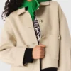 Veste courte en laine avec dos plissé Veste courte en laine avec dos plissé